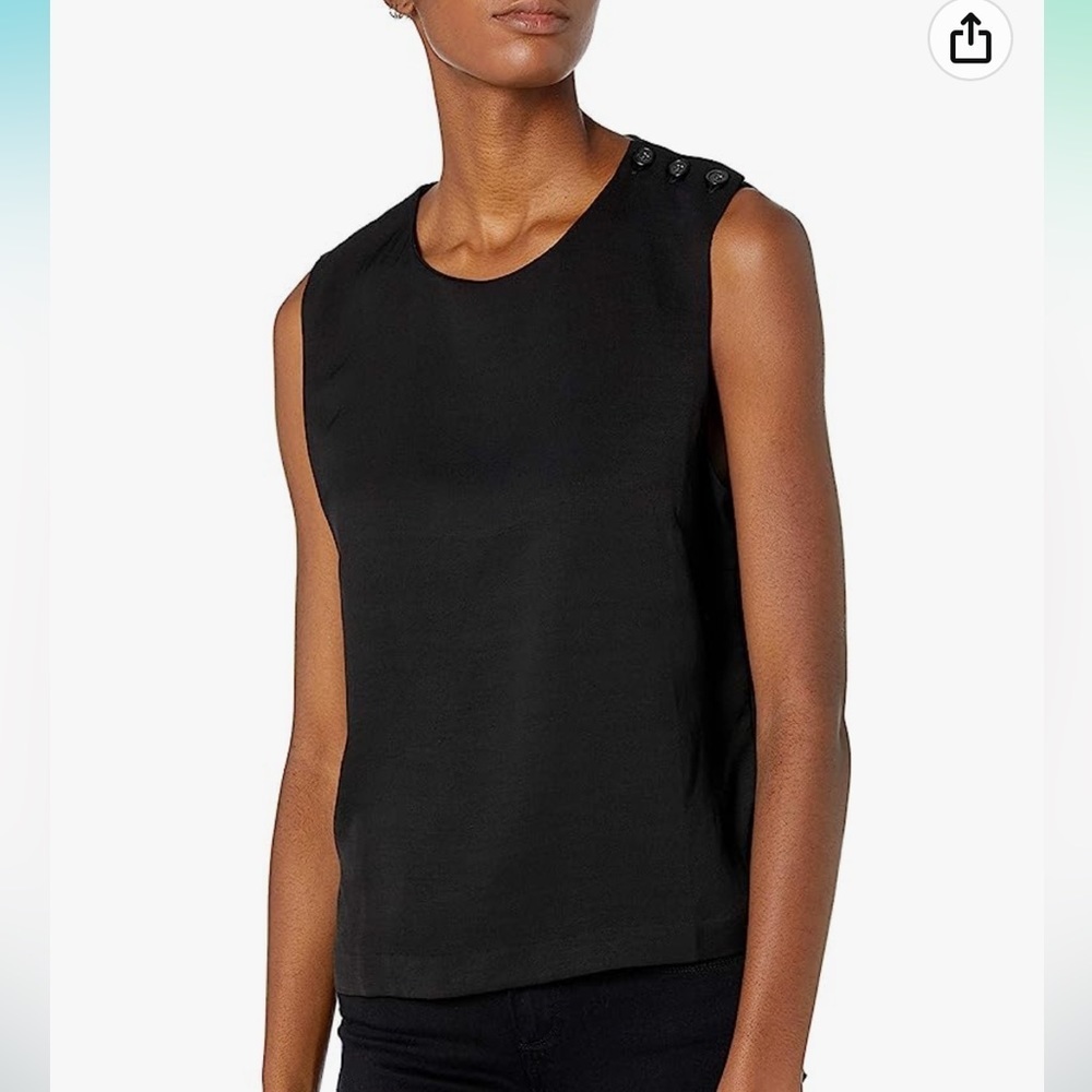 Baldwin 90s linen blend tank top with button detail